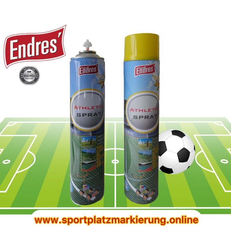 Endres beste Sportplatzmarkierung (eigene Herstellung) rot, Art-Nr.75055 "Athleticspray"( Aktion: Dose ab 4,90 Euro ). ORIGINAL über 17 Jahren bewährt. Reichweite ca. 195m/Dose= nur ca. 3,5 Dosen/Platz. – Bild 3
