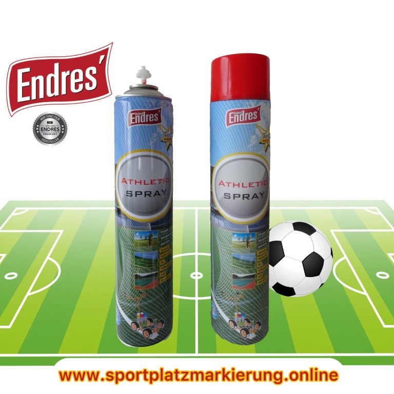 Endres beste Sportplatzmarkierung (eigene Herstellung) gelb Art-Nr.75052 "Athleticspray"( Aktion: Dose ab 4,90 Euro ). ORIGINAL über 17 Jahren bewährt. Reichweite ca. 195m/Dose= nur ca. 3,5 Dosen/Platz. – Bild 3